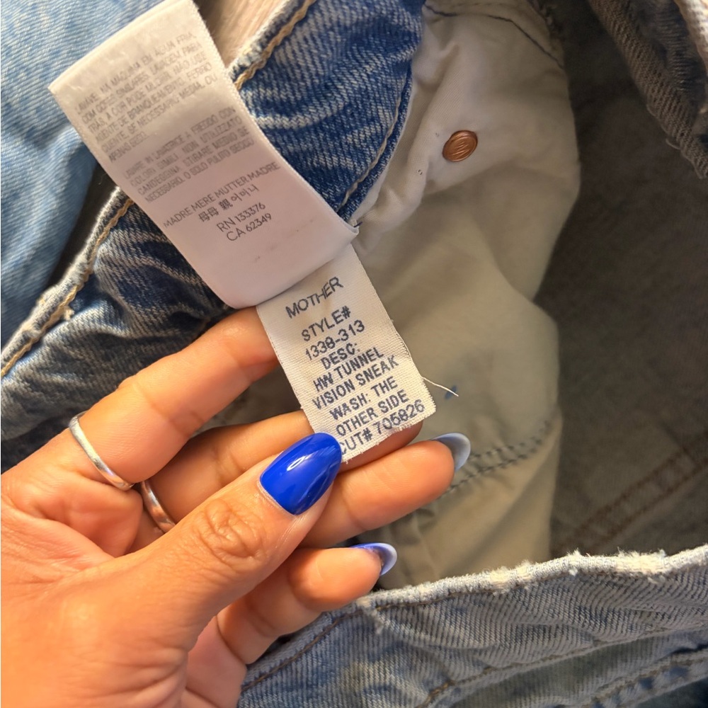 MOTHER Light Blue Straight Leg Jeans - Picture 6 of 11